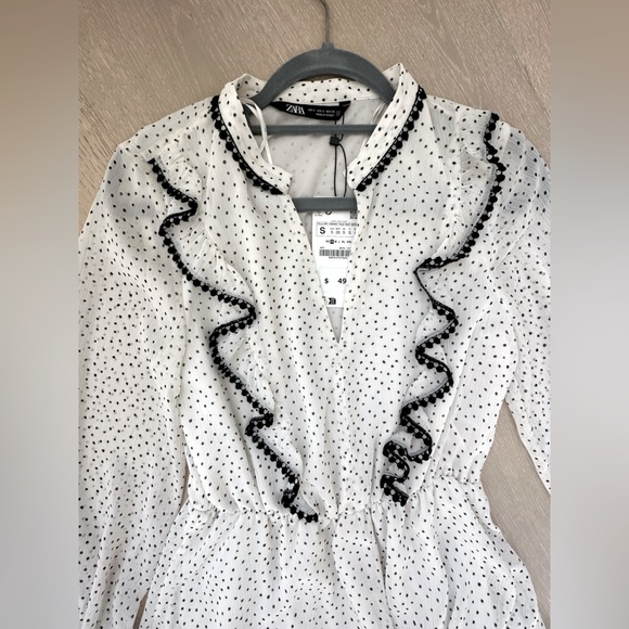 ZARA Dotted Mini Dress - Picture 6 of 10